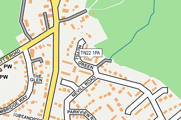 TN22 1PA map - OS OpenMap – Local (Ordnance Survey)