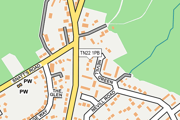 TN22 1PB map - OS OpenMap – Local (Ordnance Survey)