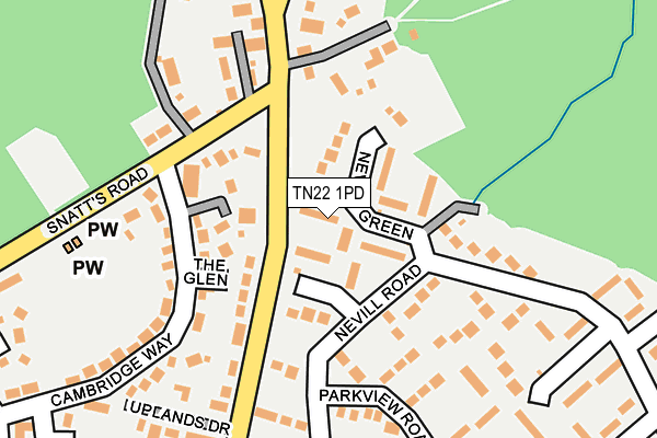 TN22 1PD map - OS OpenMap – Local (Ordnance Survey)