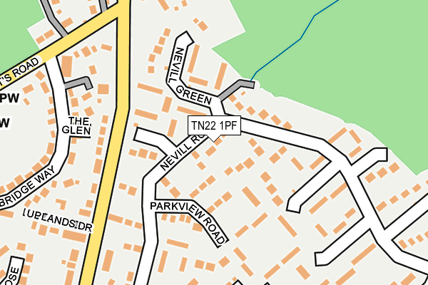 TN22 1PF map - OS OpenMap – Local (Ordnance Survey)