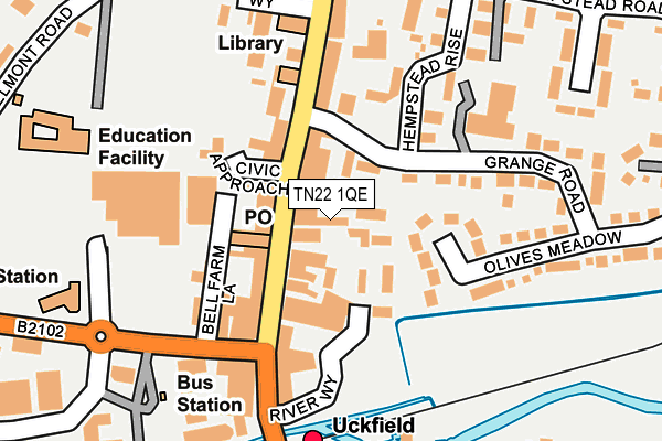 TN22 1QE map - OS OpenMap – Local (Ordnance Survey)