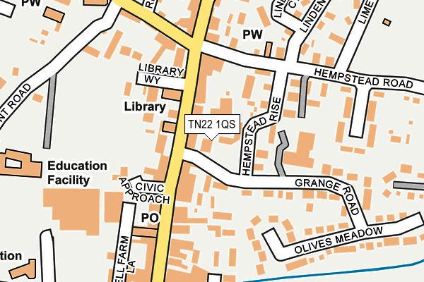 TN22 1QS map - OS OpenMap – Local (Ordnance Survey)