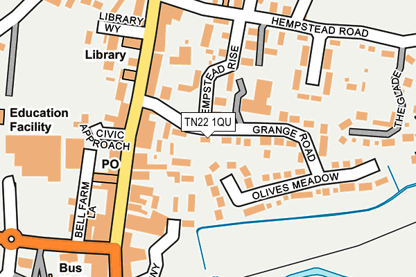TN22 1QU map - OS OpenMap – Local (Ordnance Survey)