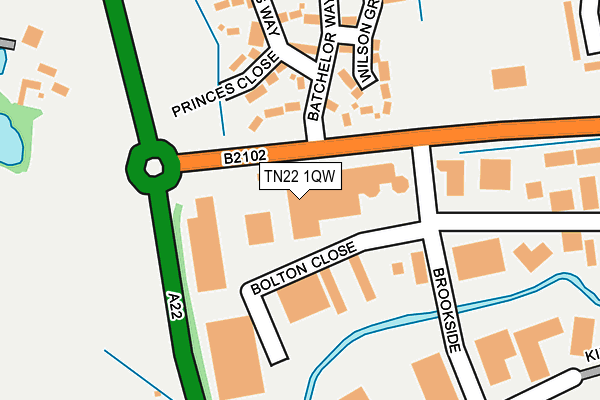 TN22 1QW map - OS OpenMap – Local (Ordnance Survey)