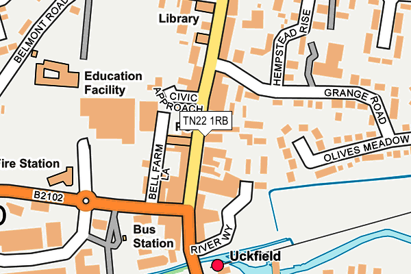 TN22 1RB map - OS OpenMap – Local (Ordnance Survey)