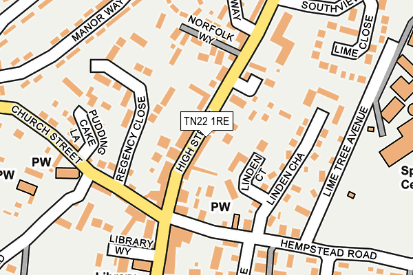 TN22 1RE map - OS OpenMap – Local (Ordnance Survey)