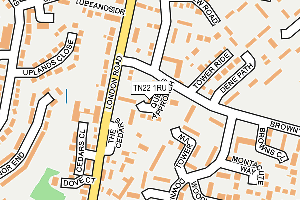 TN22 1RU map - OS OpenMap – Local (Ordnance Survey)