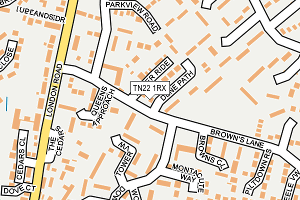 TN22 1RX map - OS OpenMap – Local (Ordnance Survey)