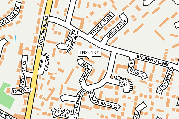 TN22 1RY map - OS OpenMap – Local (Ordnance Survey)