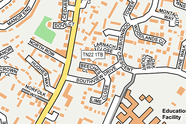 TN22 1TB map - OS OpenMap – Local (Ordnance Survey)