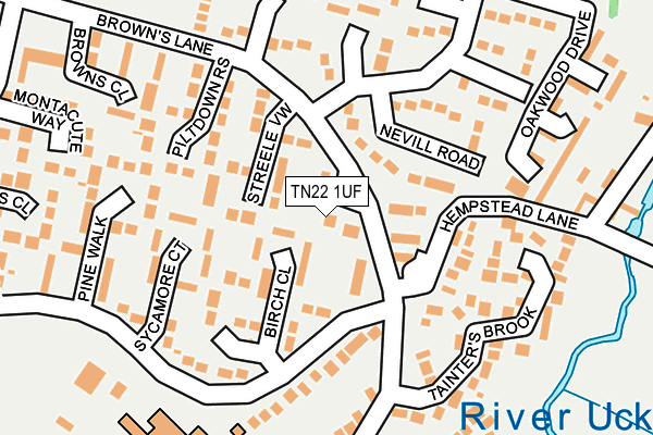 TN22 1UF map - OS OpenMap – Local (Ordnance Survey)