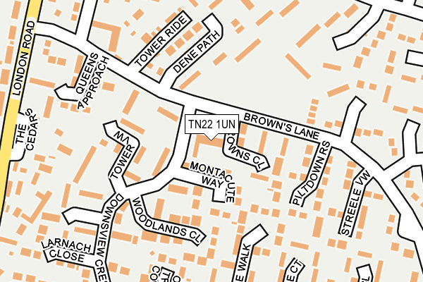 TN22 1UN map - OS OpenMap – Local (Ordnance Survey)