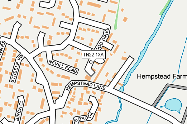 TN22 1XA map - OS OpenMap – Local (Ordnance Survey)