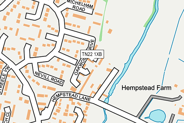 TN22 1XB map - OS OpenMap – Local (Ordnance Survey)