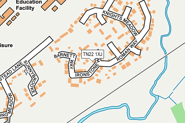 TN22 1XJ map - OS OpenMap – Local (Ordnance Survey)