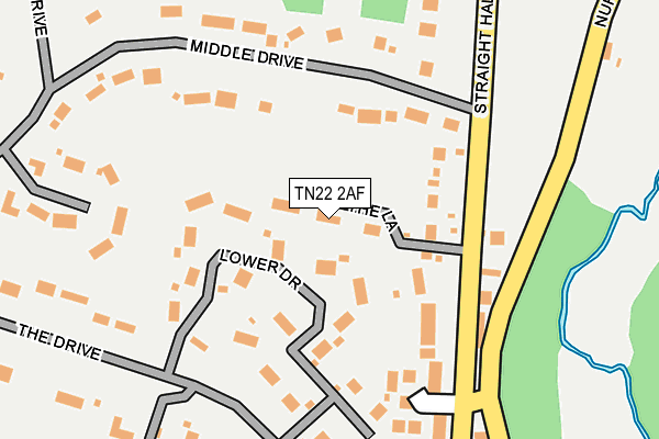TN22 2AF map - OS OpenMap – Local (Ordnance Survey)