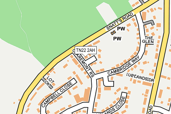 TN22 2AH map - OS OpenMap – Local (Ordnance Survey)