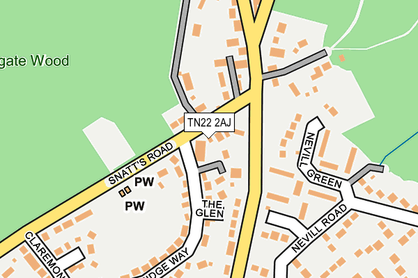 TN22 2AJ map - OS OpenMap – Local (Ordnance Survey)
