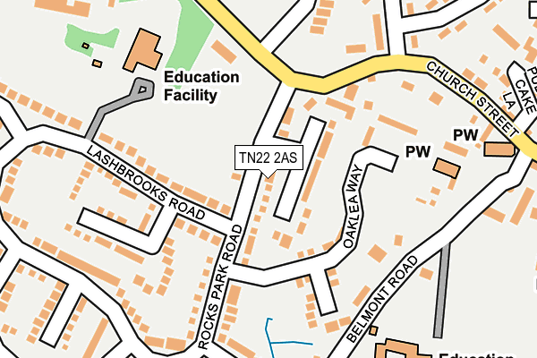 TN22 2AS map - OS OpenMap – Local (Ordnance Survey)