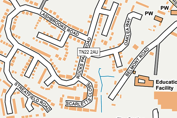 TN22 2AU map - OS OpenMap – Local (Ordnance Survey)