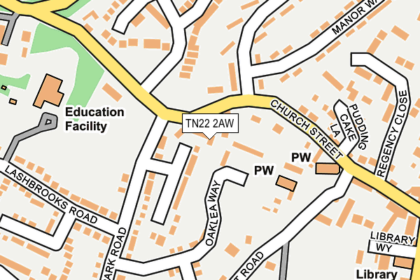 TN22 2AW map - OS OpenMap – Local (Ordnance Survey)
