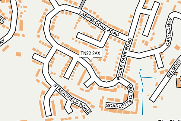 TN22 2AX map - OS OpenMap – Local (Ordnance Survey)