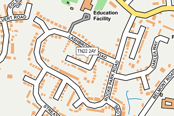 TN22 2AY map - OS OpenMap – Local (Ordnance Survey)