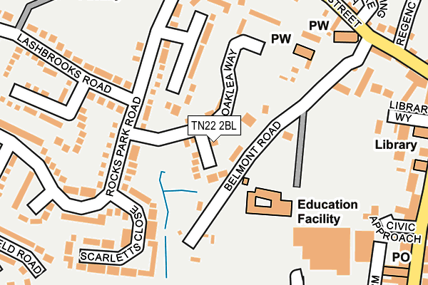 TN22 2BL map - OS OpenMap – Local (Ordnance Survey)