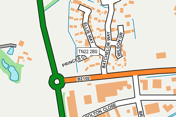 TN22 2BS map - OS OpenMap – Local (Ordnance Survey)