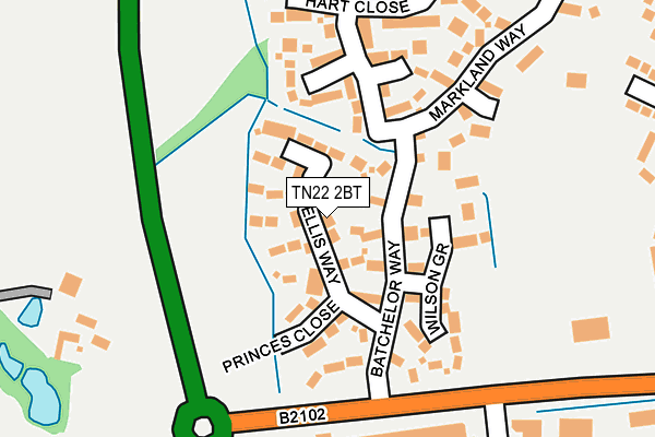 TN22 2BT map - OS OpenMap – Local (Ordnance Survey)