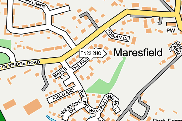 TN22 2HQ map - OS OpenMap – Local (Ordnance Survey)