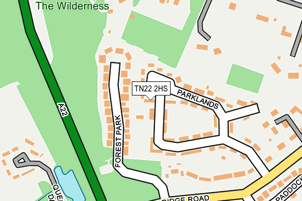 TN22 2HS map - OS OpenMap – Local (Ordnance Survey)