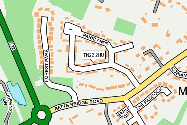 TN22 2HU map - OS OpenMap – Local (Ordnance Survey)