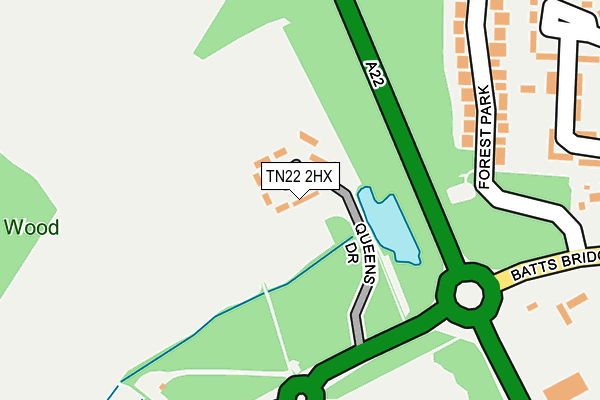 TN22 2HX map - OS OpenMap – Local (Ordnance Survey)