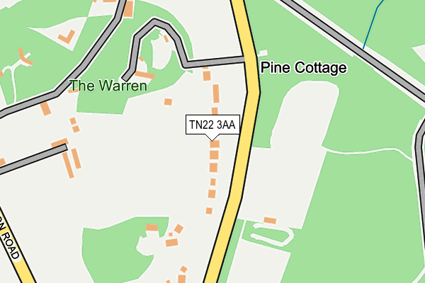 TN22 3AA map - OS OpenMap – Local (Ordnance Survey)