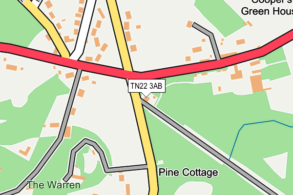 TN22 3AB map - OS OpenMap – Local (Ordnance Survey)