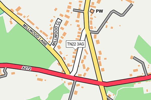 TN22 3AG map - OS OpenMap – Local (Ordnance Survey)