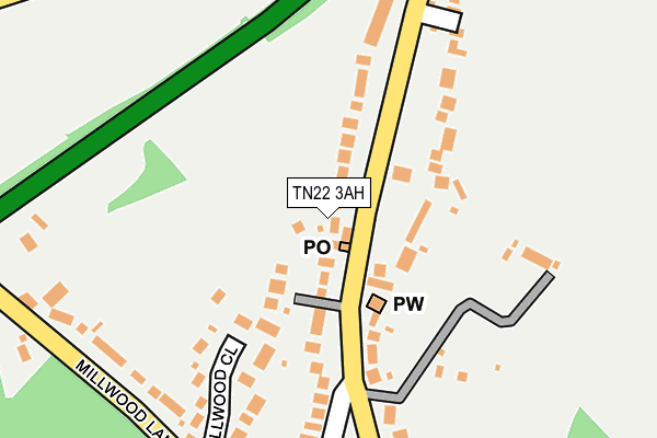 TN22 3AH map - OS OpenMap – Local (Ordnance Survey)