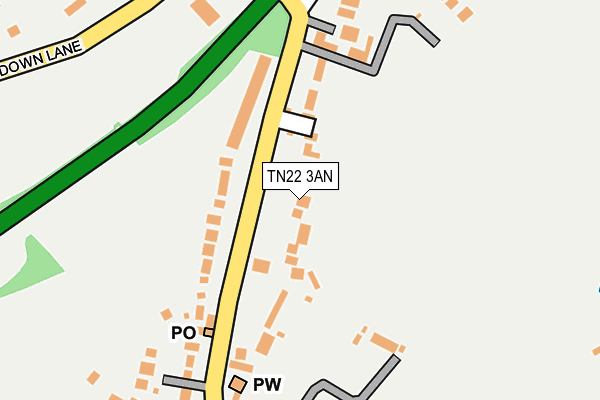 TN22 3AN map - OS OpenMap – Local (Ordnance Survey)