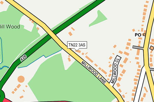 TN22 3AS map - OS OpenMap – Local (Ordnance Survey)