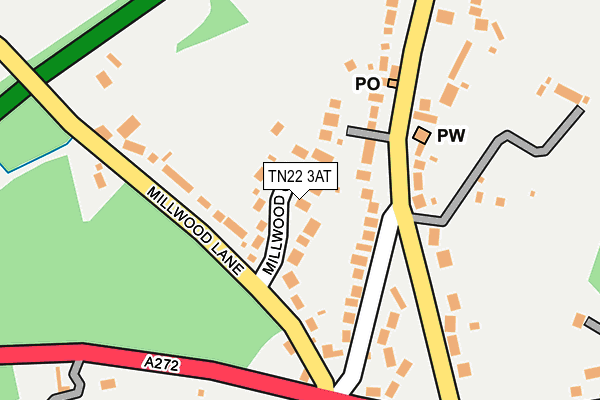 TN22 3AT map - OS OpenMap – Local (Ordnance Survey)