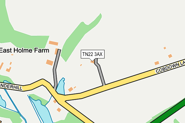 TN22 3AX map - OS OpenMap – Local (Ordnance Survey)