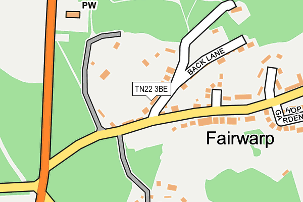 TN22 3BE map - OS OpenMap – Local (Ordnance Survey)