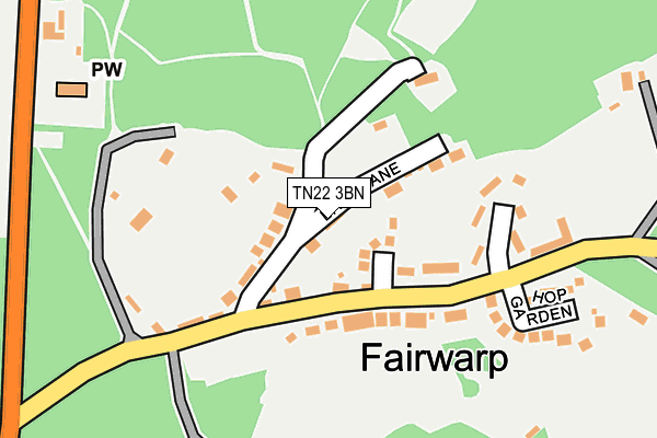 TN22 3BN map - OS OpenMap – Local (Ordnance Survey)
