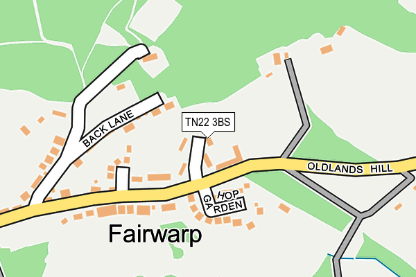 TN22 3BS map - OS OpenMap – Local (Ordnance Survey)