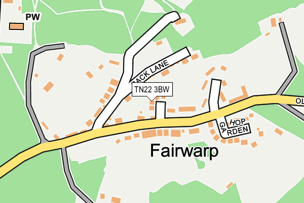 TN22 3BW map - OS OpenMap – Local (Ordnance Survey)