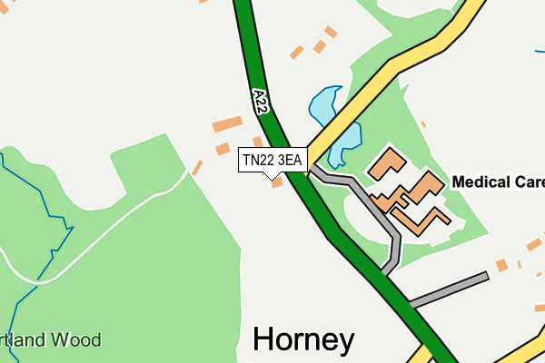 TN22 3EA map - OS OpenMap – Local (Ordnance Survey)