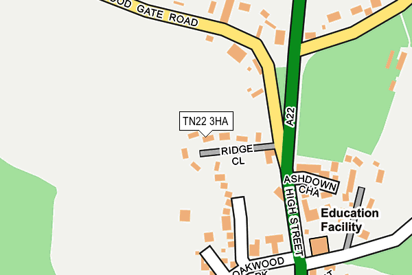 TN22 3HA map - OS OpenMap – Local (Ordnance Survey)
