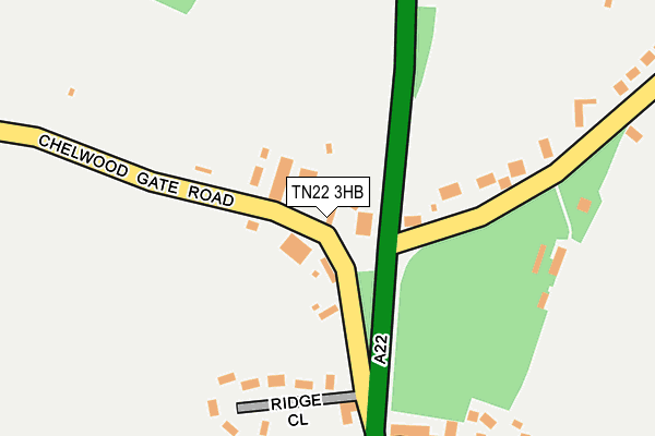 TN22 3HB map - OS OpenMap – Local (Ordnance Survey)