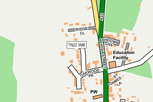 TN22 3NB map - OS OpenMap – Local (Ordnance Survey)
